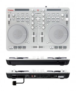 Vestax Spin2 top, front, rear view