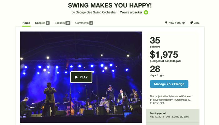 George Gee Swing Orchestra "Swing Makes You Happy!" Kickstarter